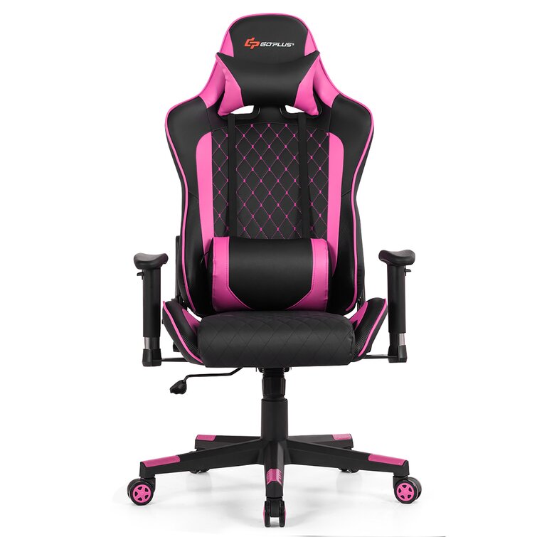 Pink and black online computer chair